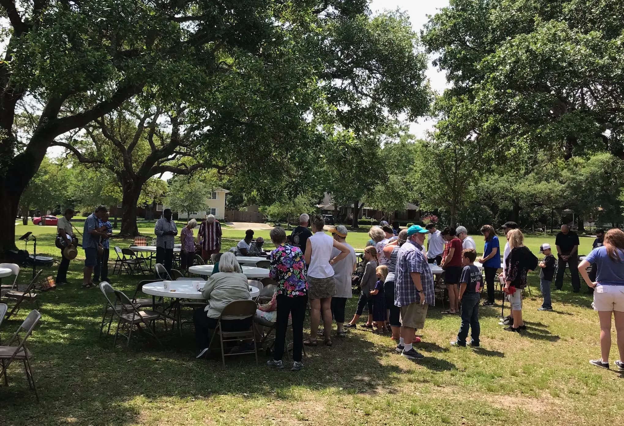 Gathering on the lawn at McIlwain